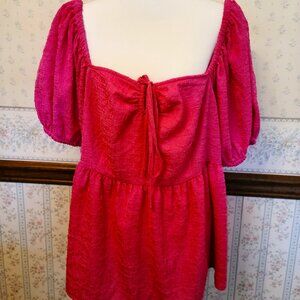 FUTURE COLLECTIVE PINK SQUARE "FLOWY"  TIE WITH V-NECK